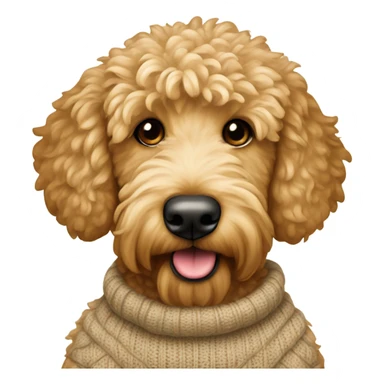 Tan golden doodle with sweater  sticker