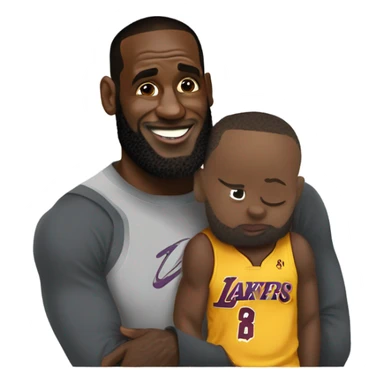 LeBron James kissing a dwarf sticker