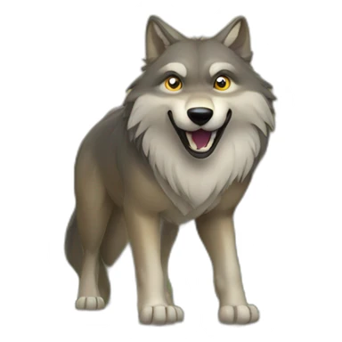 wolf entering a portal -hi res sticker