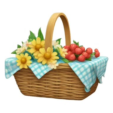 picnic basket with flowers sticker