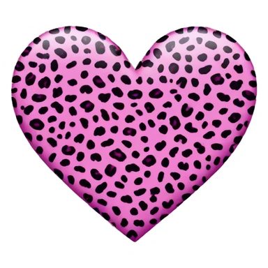 Pink leopard print heart sticker