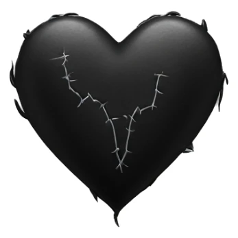 black heart with stitches on it sticker