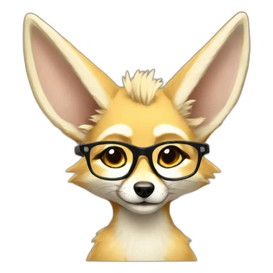 anthro fennec with glasses and mohawk haircut sticker