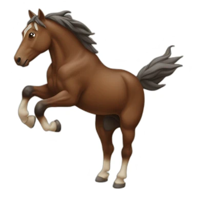 Un cheval sautant un tronc sticker