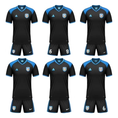 collection maillot de foot noir différents modèles sticker