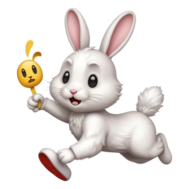White rabbit running I’m late emoji  sticker