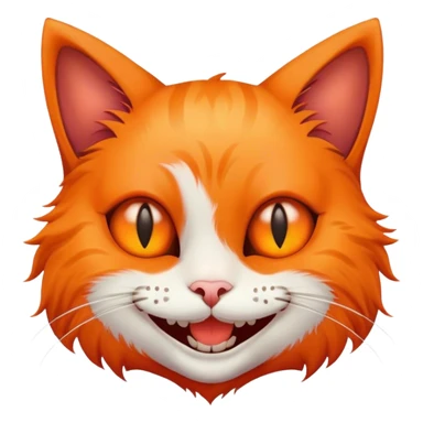 cat with creepy human smile sticker