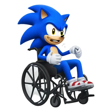 Sonic in a wheelchair  sticker