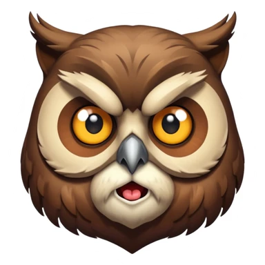 Owl with bear and mad  sticker