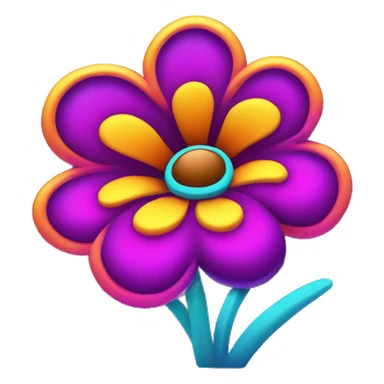 Groovy neon flower sticker