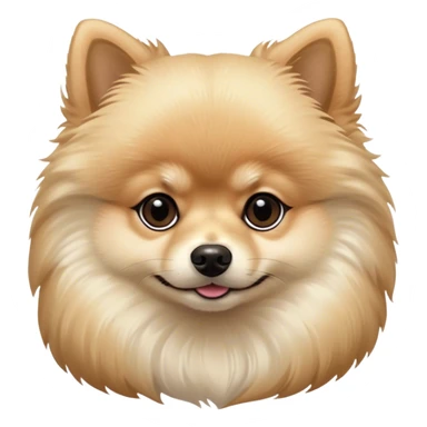 Cinematic Noble Cream Pomeranian Portrait Emoji, Poised and regal, with a compact, fluffy build and a pristine, well-groomed cream Fur, deep-set soulful dark eyes, Simplified yet sharp and sophisticated features, highly detailed, glowing with a soft, dignified glow, high shine, intelligent and spirited, stylized with an air of elegance, focused and attentive, soft glowing outline, capturing the essence of a watchful and confident companion, so majestic it feels as though it could prance out of the screen with effortless authority! sticker