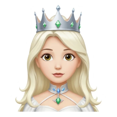 The Good Witch from The Land of Oz with long platinum blonde hair, white outfit and crown sticker