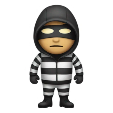A thief in a mask and striped uniform sticker