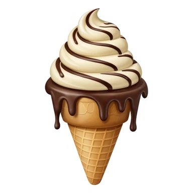 melted white and dark chocolate ice cream sticker