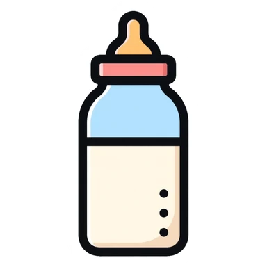 baby bottle with milk, biberon sticker