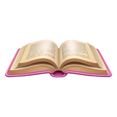 An open pink book with glowing light rays emerging from its pages, magical atmosphere, sticker
