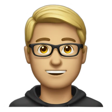 hacker man with black glasses sticker