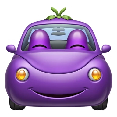 An eggplant in a car sticker