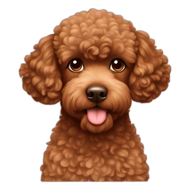 Kissing brown poodle sticker