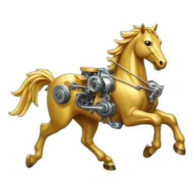 Mechanical Engineering running golden horse sticker
