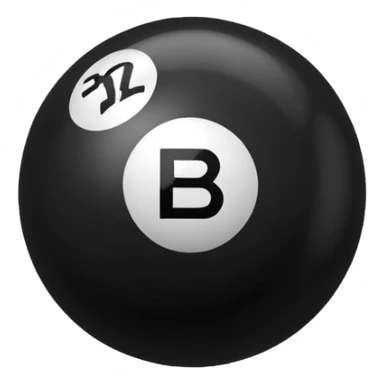 Black pull Ball with MB written on it sticker