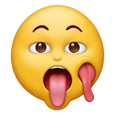 Choking emoji with tongue out  sticker