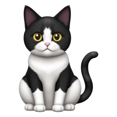 Black and white Devon cat sitting sticker