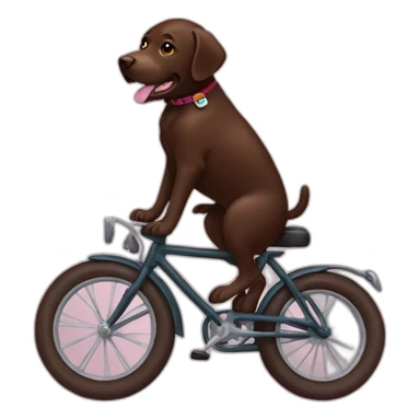 chocolate labrador on a bike sticker