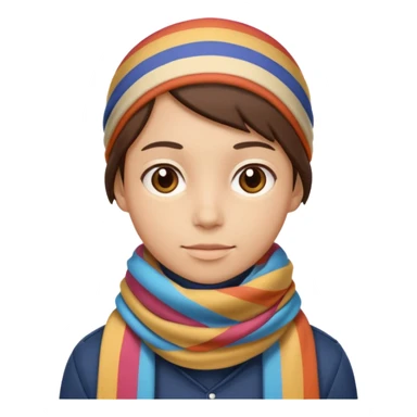 Character with striped Scarf sticker
