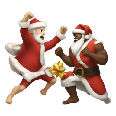 God fighting Santa  sticker