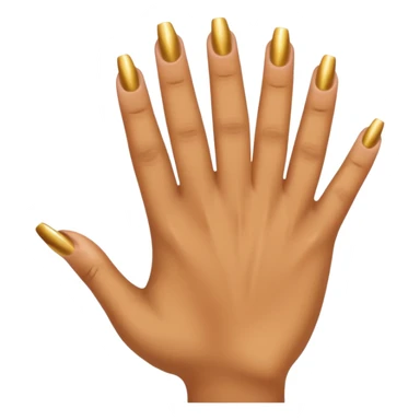 Tan skin hand with really short gold nails sticker