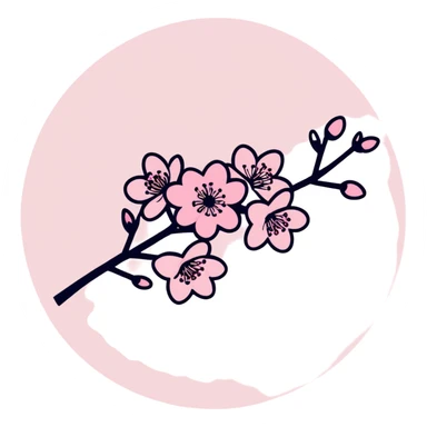 beautiful pink sakura cherry blossom flower sticker