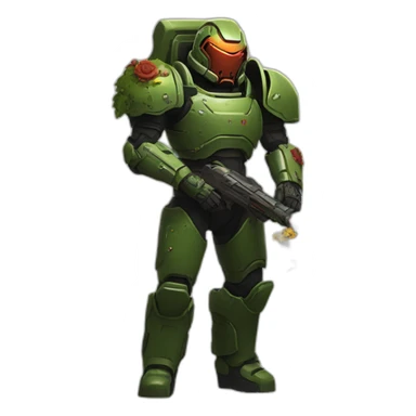 Doom slayer watering flowers sticker