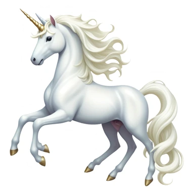cinematic-noble-white-unicorn-full body-emoji,-poised-and-regal,-with-a-slender,-ethereal-form-draped-in-a-pristine-white-color,-a-flowing-mane-and-tail,-and-a-glistening,-spiraled-horn-that-radiates-pure-light,-simplified-yet-sharp-and-majestic, zoomed out to show a majestic unicorn sticker