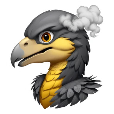 Raptor with smoke around him sticker