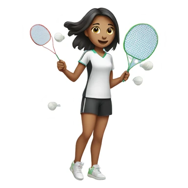 girl playing badminton sticker