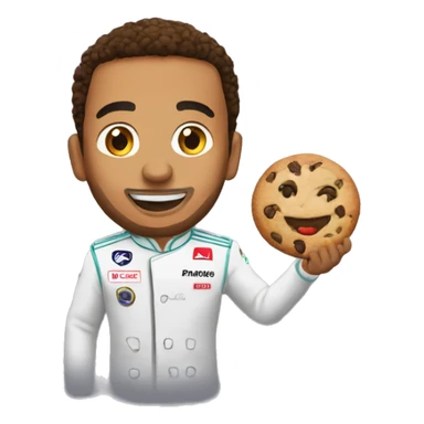 Lewis Hamilton mangeant un cookie vegan sticker
