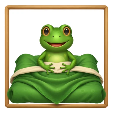 Frog in bed with frame sticker