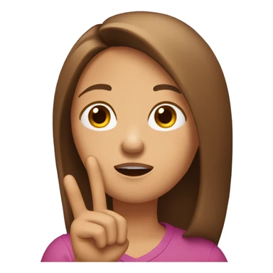 Emoji brown-haired woman with long straight hair with her finger in front of her mouth, chut  sticker