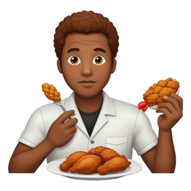 Black man eating fried chicken  sticker