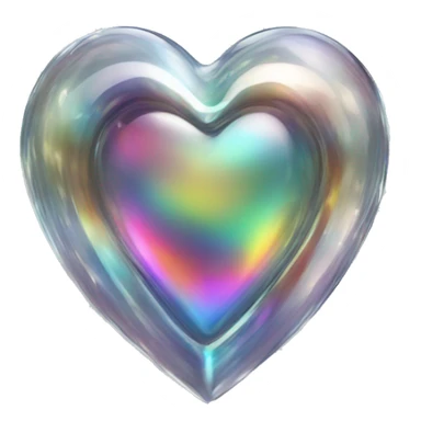 Chromatic heart shape metalic transparent glass sticker