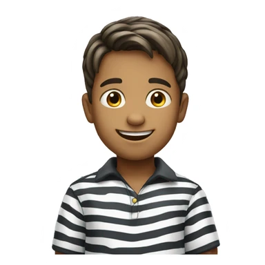 smiling boy in striped shirt sticker