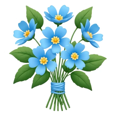 pale blue flower bouquet sticker