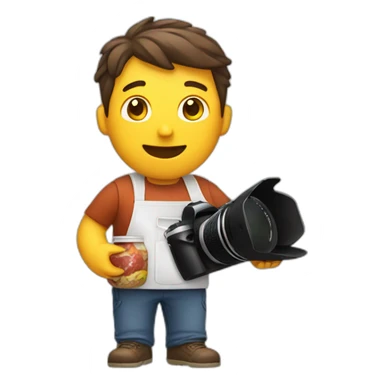 Foodie guy with camera in hand  sticker
