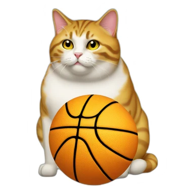 Fat cat lemon juice basketball sticker