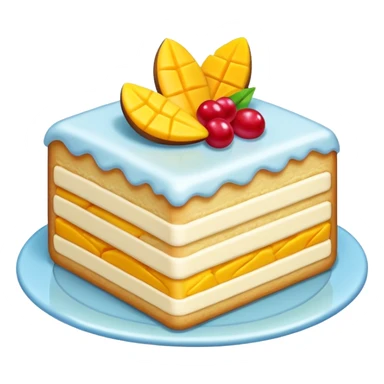 Piece of cake: vanilla biscuit, mango filling sticker