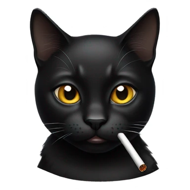 black cat with a cigarette  sticker