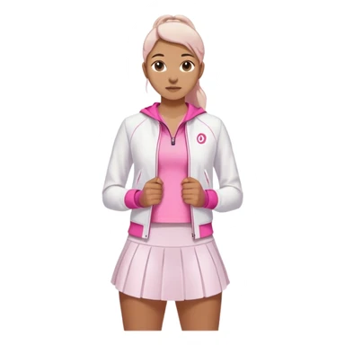 Lululemon pink shirt and short white jacket and white skirt  sticker