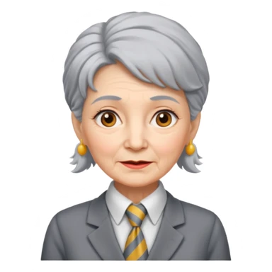 Very old women with Necktie. different hair style. sticker