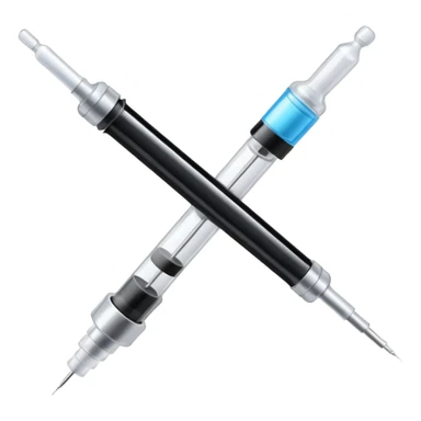 Syringe with black tape over it.
 sticker